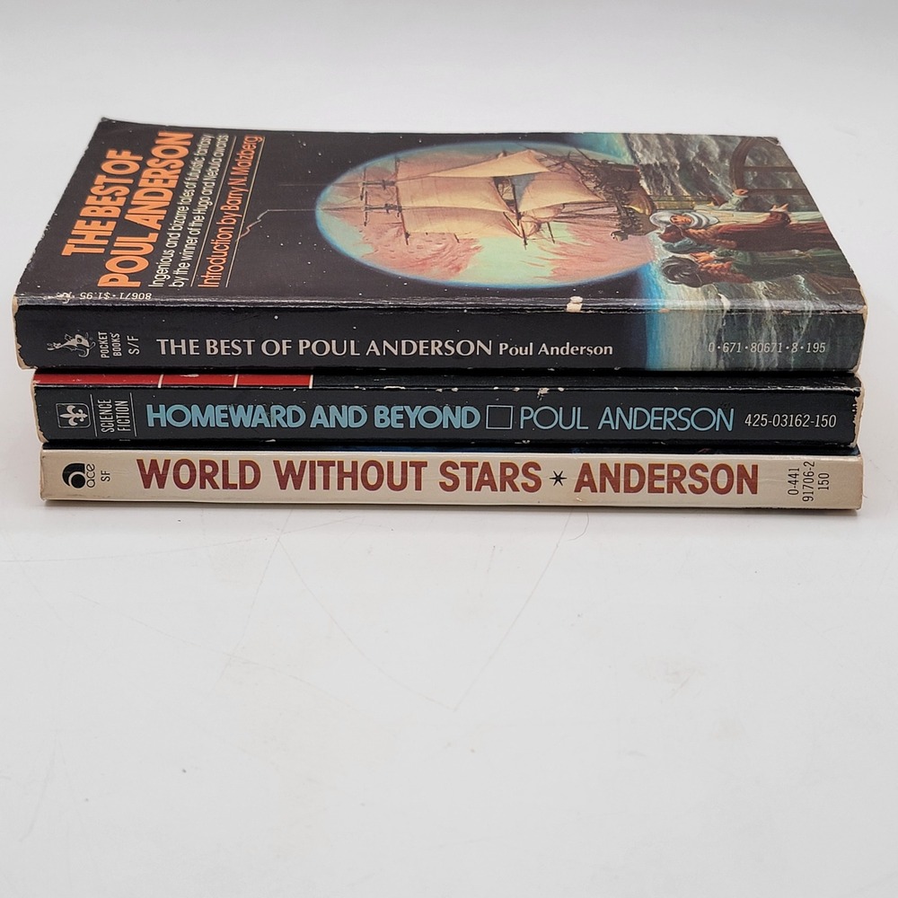 Poul Anderson Sci-Fi 3 Book Lot Paperback 1970s Vintage Space Opera Good